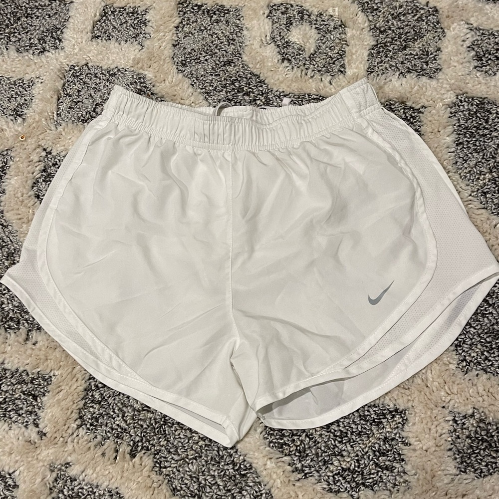 White Nike athletic shorts